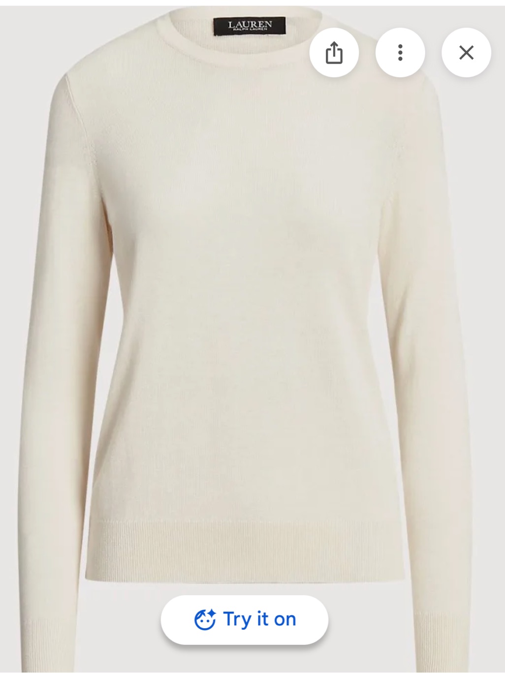 Lauren Ralph Lauren Crewneck Sweater In Soft Cream